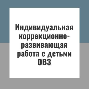 Индивидуальная коррекционно-развивающая работа с детьми ОВЗ
